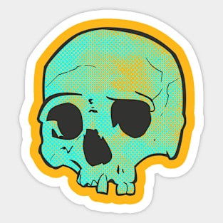 Cyan Skull Sticker